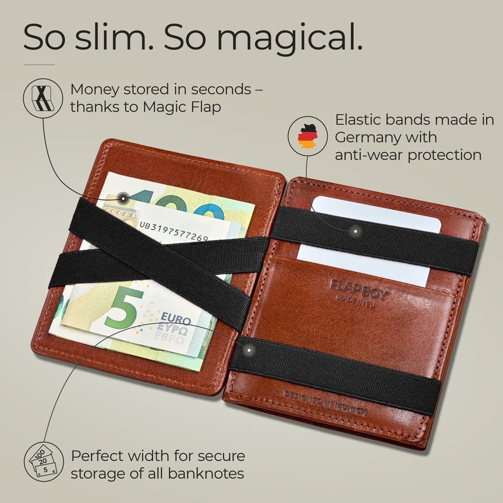 Jaimie Jacobs Geldbeutel Portemonnaie Flap Boy - Magic Wallet with Coin Pocket Flap Boy Magic Wallet with Coin Pocket Genuine Leather