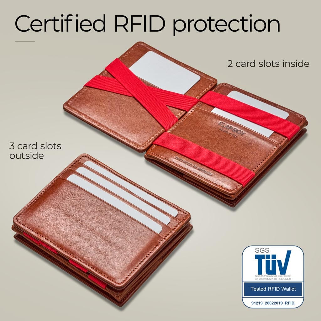 Jaimie Jacobs Geldbeutel Portemonnaie Flap Boy - Magic Wallet with Coin Pocket Flap Boy Magic Wallet with Coin Pocket Genuine Leather