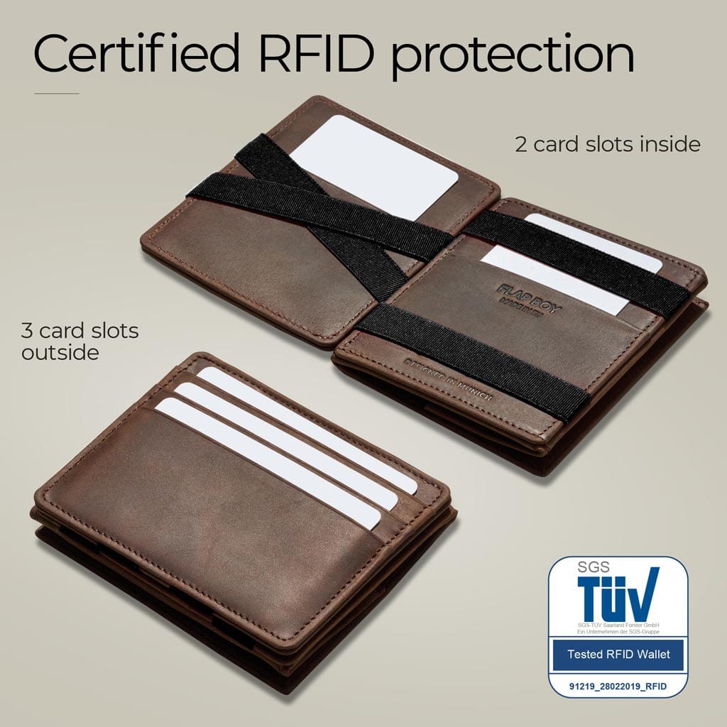 Jaimie Jacobs Geldbeutel Portemonnaie Flap Boy - Magic Wallet with Coin Pocket Flap Boy Magic Wallet with Coin Pocket Genuine Leather