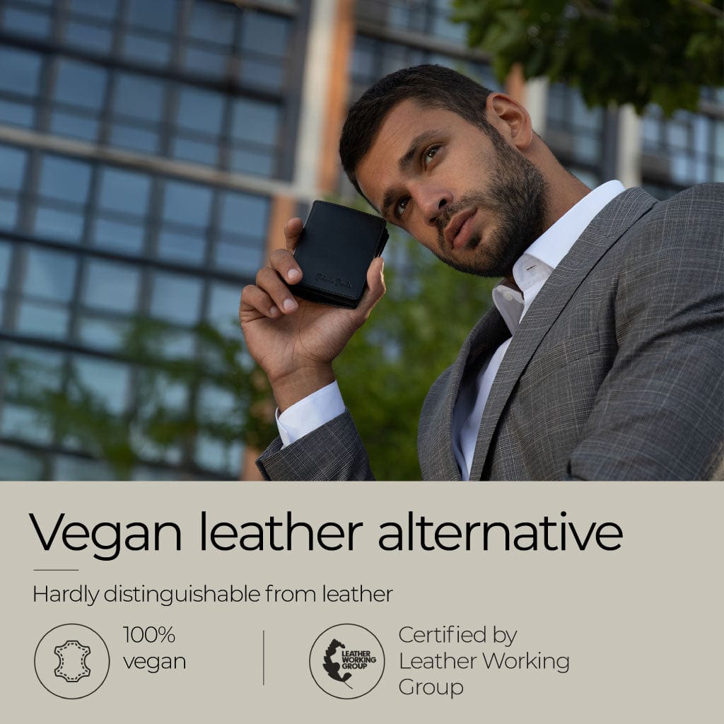 Jaimie Jacobs Geldbeutel Portemonnaie Vegan Black Slimstar vegan - slim wallet with large coin pocket Slimstar slim wallet with big coin pocket