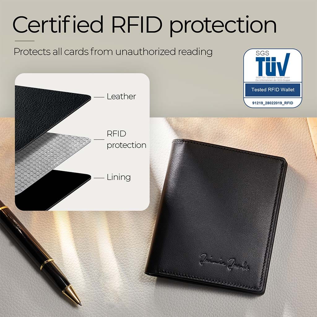 Jaimie Jacobs Geldbeutel Portemonnaie Vegan Black Slimstar vegan - slim wallet with large coin pocket Slimstar slim wallet with big coin pocket