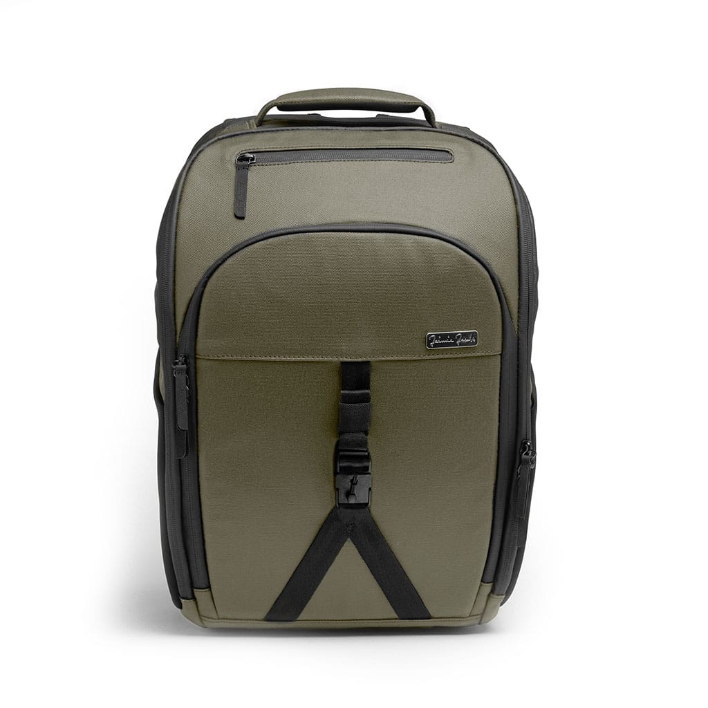 Jaimie Jacobs Rucksack Dark Green Backpack – optional with laptop compartment (Tech-Sleeve) Smart Backpack with notebook compartment