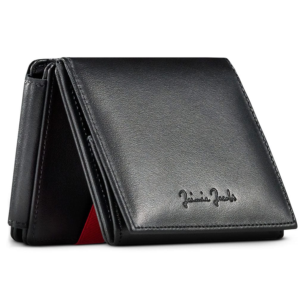 Portafoglio Uomo In Vera Pelle Marrone Con Blocco RFID E Catena | HMT - Robusto, Piccolo 12x9,5 Cm, Due Fibbie