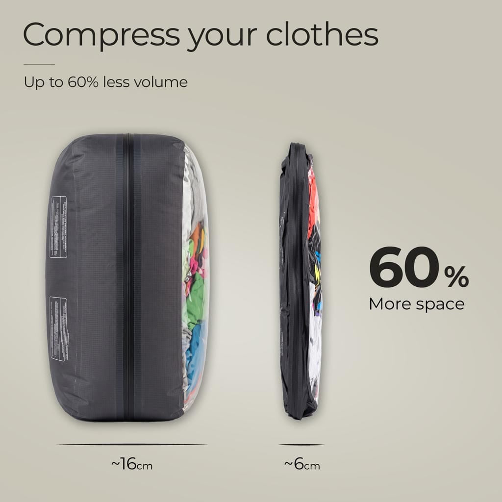 Jaimie Jacobs Vacuum Bag 2.0 - compatible with backpack Vacuum Bag for Travel Space-Saving & Backpack Compatible