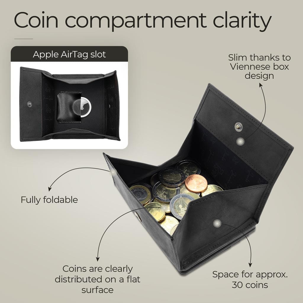 Flap Boy AirTag-Edition - Portafoglio magico con tasca portamonete