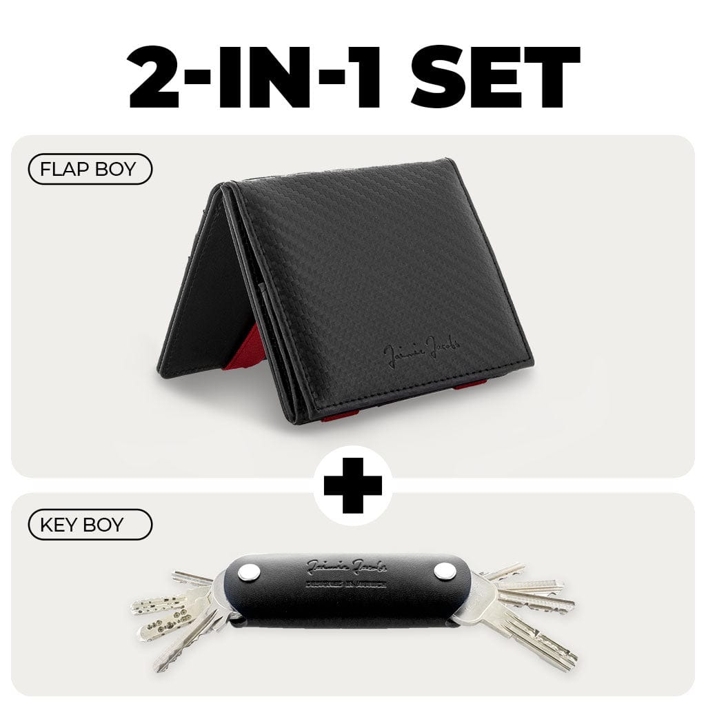 Jaimie Jacobs Carbon with Red Flap Boy Magic Wallet + Key Boy Bundle Flap Boy Magic Wallet + Key Boy Bundle - exclusive savings
