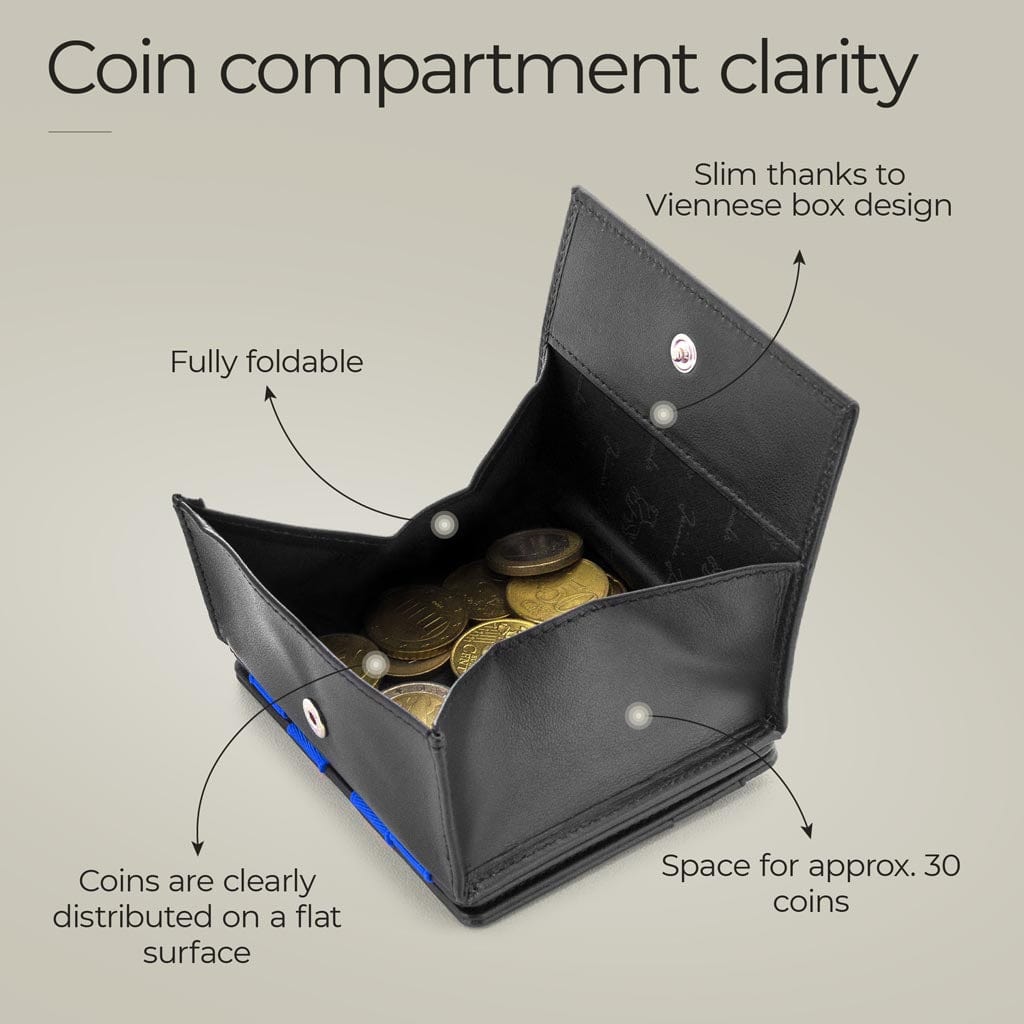 Jaimie Jacobs Geldbeutel Portemonnaie Black with Blue Flap Boy Hertha BSC Edition - Magic Wallet with Coin Pocket Flap Boy Hertha BSC Fan Edition Magic Wallet