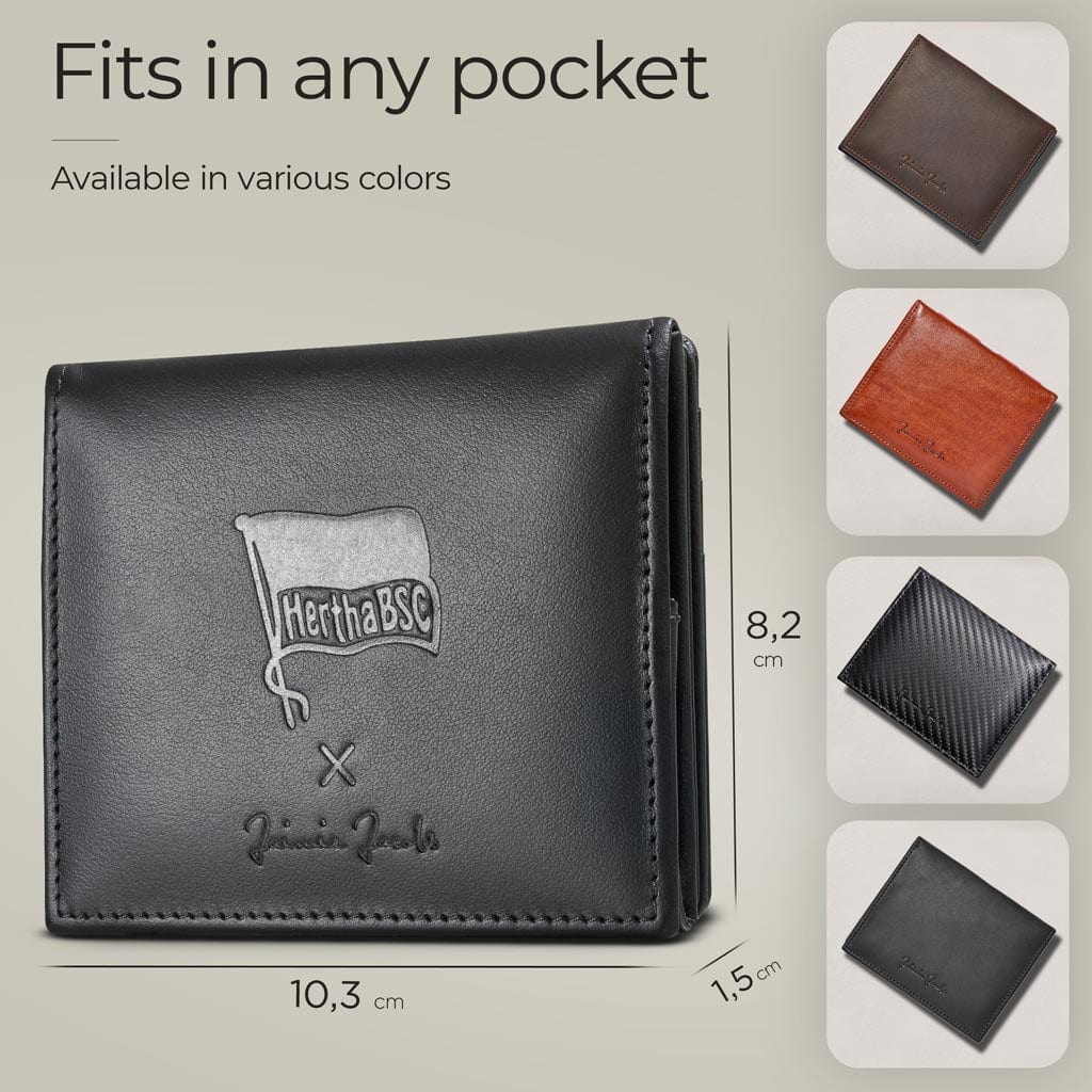 Jaimie Jacobs Geldbeutel Portemonnaie Black with Blue Flap Boy Hertha BSC Edition - Magic Wallet with Coin Pocket Flap Boy Hertha BSC Fan Edition Magic Wallet