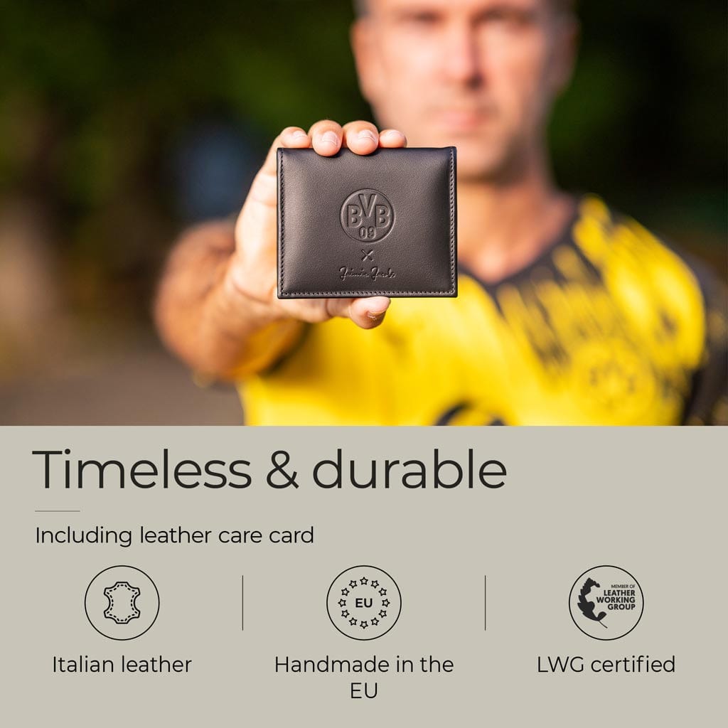 Jaimie Jacobs Geldbeutel Portemonnaie Black with Yellow Flap Boy Borussia Dortmund Edition - Magic Wallet with Coin Pocket Flap Boy Borussia Dortmund Edition Magic Wallet