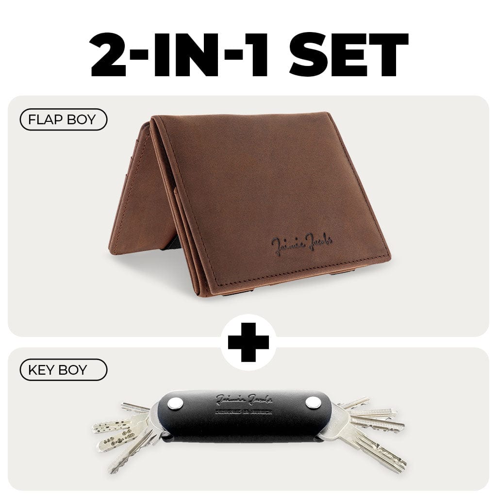 Jaimie Jacobs Buffalo Leather Dark Brown Flap Boy Magic Wallet + Key Boy Bundle Flap Boy Magic Wallet + Key Boy Bundle - exclusive savings