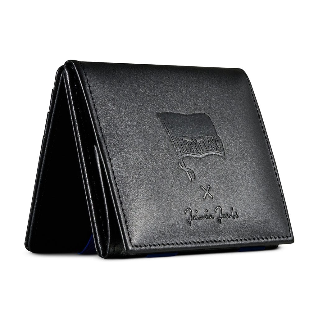 Jaimie Jacobs Geldbeutel Portemonnaie Black with Blue Flap Boy Hertha BSC Edition - Magic Wallet with Coin Pocket Flap Boy Hertha BSC Fan Edition Magic Wallet