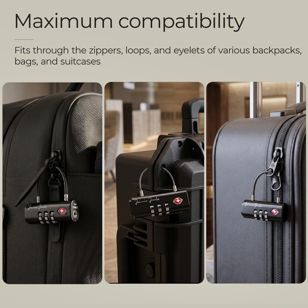 Jaimie Jacobs Travel-Accessoiry TSA Lock for Backpack TSA Combination Lock for Backpacks & Luggage