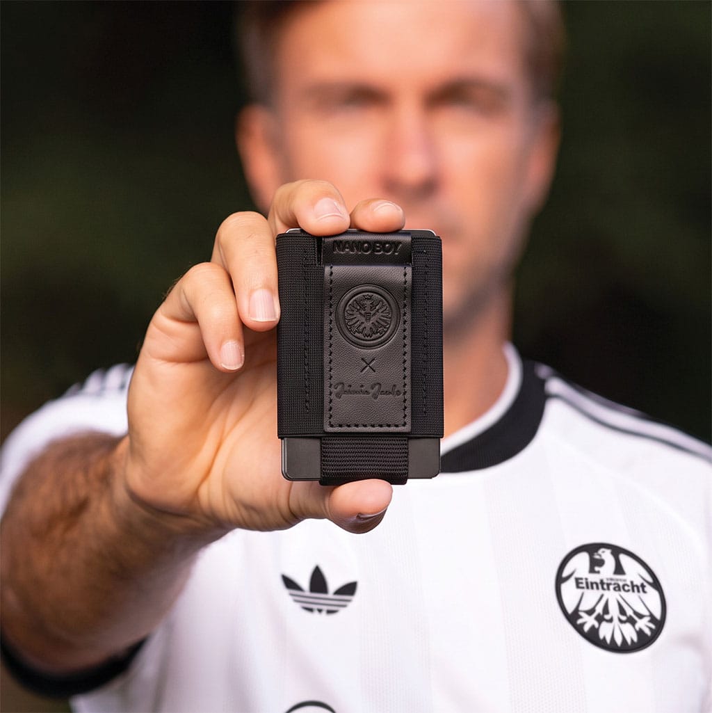 Jaimie Jacobs Geldbeutel Karten Portemonnaie Black Nano Boy Pocket Eintracht Frankfurt Edition - slim wallet with leather coin pocket Nano Boy Pocket Eintracht Frankfurt slim wallet