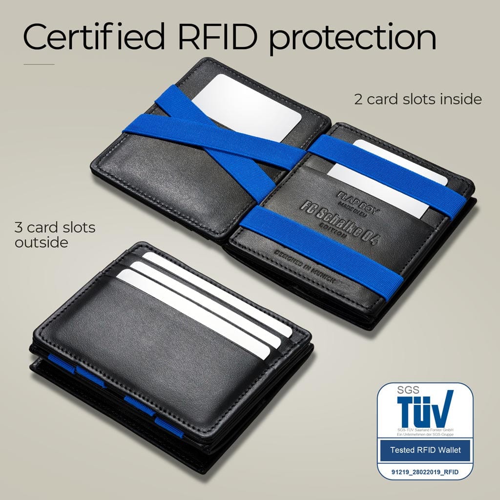 Jaimie Jacobs Geldbeutel Portemonnaie Black with Blue Flap Boy FC Schalke 04 Edition - Magic Wallet with Coin Pocket Flap Boy FC Bayern Munich Edition with coin pocket