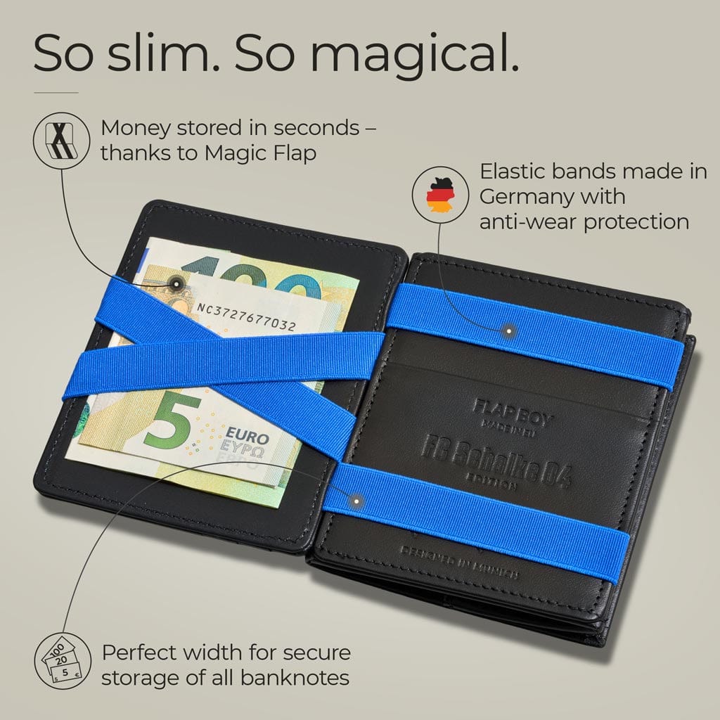 Jaimie Jacobs Geldbeutel Portemonnaie Black with Blue Flap Boy FC Schalke 04 Edition - Magic Wallet with Coin Pocket Flap Boy FC Bayern Munich Edition with coin pocket