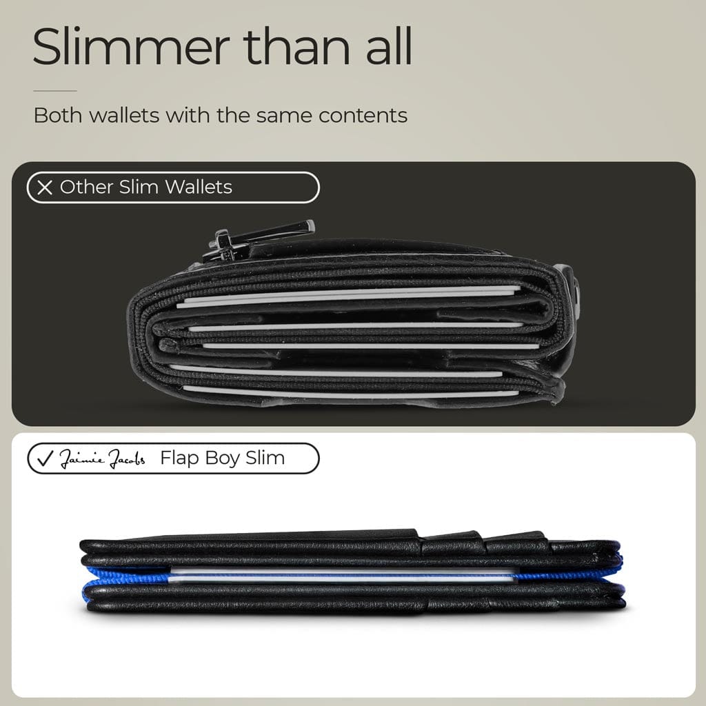 Jaimie Jacobs Geldbeutel Portemonnaie Black with Blue Flap Boy Slim Hertha BSC Edition - Magic Wallet without Coin Pocket Flap Boy Slim Hertha BSC Edition Magic Wallet