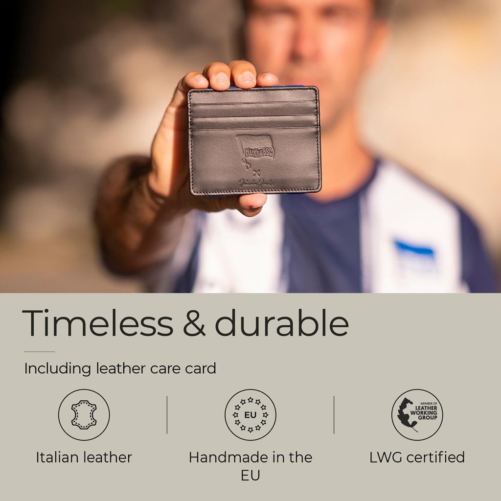 Jaimie Jacobs Geldbeutel Portemonnaie Black with Blue Flap Boy Slim Hertha BSC Edition - Magic Wallet without Coin Pocket Flap Boy Slim Hertha BSC Edition Magic Wallet