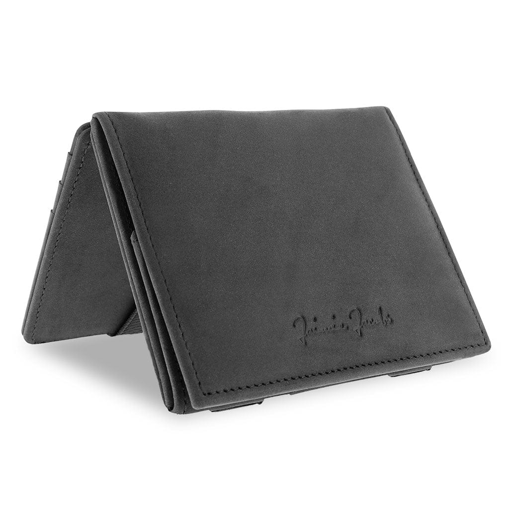 Jaimie Jacobs Geldbeutel Buffalo Leather Black Flap Boy - Magic Wallet with Coin Pocket jamy jamie jami jakobs