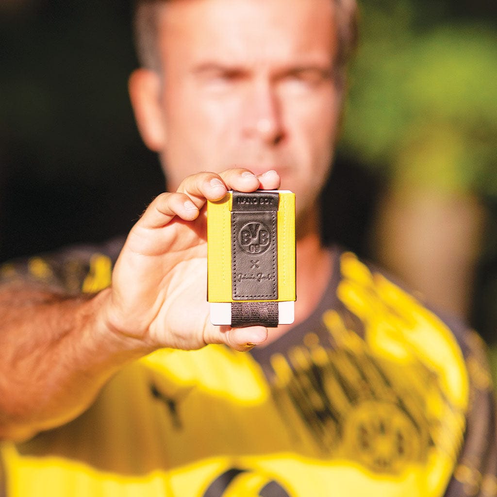Jaimie Jacobs Geldbeutel Karten Portemonnaie Black Yellow Nano Boy Borussia Dortmund Edition - slim wallet with small elastic coin pocket Nano Boy Borussia Dortmund slim wallet